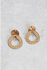 FWRD Renew Chanel CC Clip-On Earrings in Gold, view 5, click to view large image.