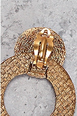 FWRD Renew Chanel CC Clip-On Earrings in Gold, view 7, click to view large image.