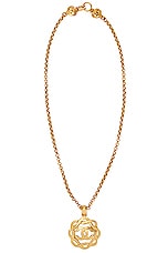 FWRD Renew Chanel 1997 Large CC Pendant Necklace in Gold, view 1, click to view large image.
