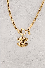 FWRD Renew Chanel Coco Pendant Necklace in Gold, view 3, click to view large image.