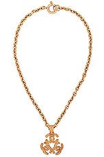 FWRD Renew Chanel 1994 Triple CC Pendant Necklace in Gold, view 1, click to view large image.