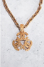 FWRD Renew Chanel 1994 Triple CC Pendant Necklace in Gold, view 3, click to view large image.