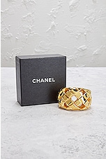 FWRD Renew Chanel Matelasse Bangle Bracelet in Gold, view 6, click to view large image.