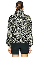 FWRD Renew Louis Vuitton Leopard Nylon Jacket in Green, view 4, click to view large image.