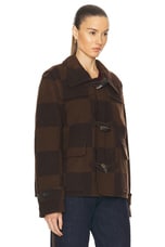 FWRD Renew Louis Vuitton Damier Duffle Jacket in Brown, view 3, click to view large image.