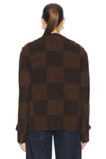 FWRD Renew Louis Vuitton Damier Duffle Jacket in Brown, view 4, click to view large image.