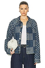 FWRD Renew Louis Vuitton Denim Jacket in Blue, view 1, click to view large image.