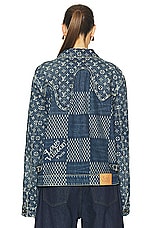 FWRD Renew Louis Vuitton Denim Jacket in Blue, view 3, click to view large image.