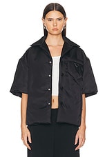 FWRD Renew Prada Nylon Short Sleeve Padded Jacket in Black, view 2, click to view large image.