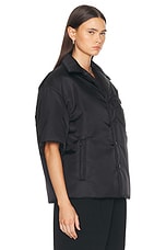 FWRD Renew Prada Nylon Short Sleeve Padded Jacket in Black, view 3, click to view large image.