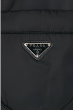 FWRD Renew Prada Nylon Short Sleeve Padded Jacket in Black, view 7, click to view large image.