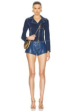 FWRD Renew Louis Vuitton Denim Jacket in Blue, view 4, click to view large image.