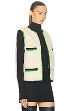 FWRD Renew Chanel 1994 Alpaca Fur CC Vest in Ivory, view 2, click to view large image.