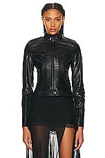 FWRD Renew Dolce &amp; Gabbana Biker Jacket in Black, view 1, click to view large image.