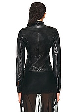 FWRD Renew Dolce &amp; Gabbana Biker Jacket in Black, view 3, click to view large image.