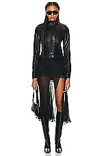 FWRD Renew Dolce &amp; Gabbana Biker Jacket in Black, view 4, click to view large image.