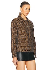 FWRD Renew Fendi Animal Jacket in Brown, view 2, click to view large image.