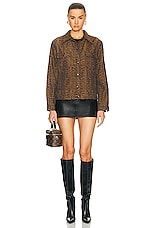 FWRD Renew Fendi Animal Jacket in Brown, view 4, click to view large image.
