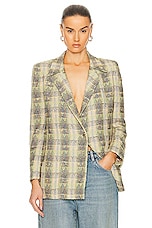 FWRD Renew Chanel Tweed Jacket in Green, view 1, click to view large image.