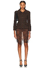 FWRD Renew Chanel Tweed Jacket in Brown, view 4, click to view large image.