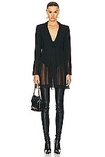FWRD Renew Chanel Long Blazer in Black, view 1, click to view large image.