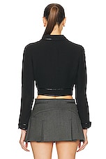 FWRD Renew Chanel Cropped Jacket in Black, view 3, click to view large image.