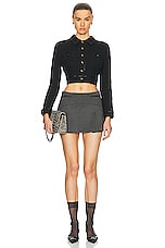 FWRD Renew Chanel Cropped Jacket in Black, view 4, click to view large image.