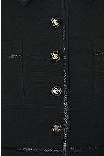 FWRD Renew Chanel Cropped Jacket in Black, view 5, click to view large image.