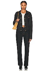 FWRD Renew Gucci Denim Jacket in Black, view 4, click to view large image.