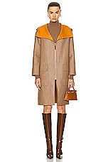 FWRD Renew Hermes Cashmere Long Coat in Beige, view 1, click to view large image.