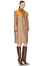 FWRD Renew Hermes Cashmere Long Coat in Beige, view 2, click to view large image.