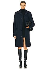 FWRD Renew Louis Vuitton Long Coat in Black, view 1, click to view large image.
