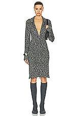 FWRD Renew Chanel Cashmere Tweed Coat in Grey, view 1, click to view large image.