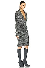FWRD Renew Chanel Cashmere Tweed Coat in Grey, view 2, click to view large image.