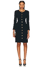 FWRD Renew Chanel Tweed Button Dress in Black, view 1, click to view large image.
