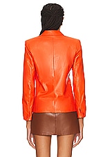 FWRD Renew Hermes Leather Blazer in Red, view 3, click to view large image.