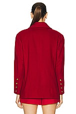 FWRD Renew Chanel 1989 Cashmere Button Short Coat in Red, view 3, click to view large image.