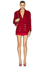 FWRD Renew Chanel 1989 Cashmere Button Short Coat in Red, view 4, click to view large image.
