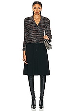 FWRD Renew Chanel Boucle Mix Tweed Coat in Multi Black, view 1, click to view large image.