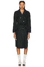 FWRD Renew Chanel Silk Long Coat in Black, view 2, click to view large image.