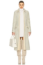 FWRD Renew Chanel Shearling Coat in Light Grey, view 1, click to view large image.