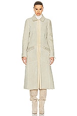 FWRD Renew Chanel Shearling Coat in Light Grey, view 2, click to view large image.
