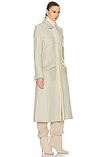 FWRD Renew Chanel Shearling Coat in Light Grey, view 3, click to view large image.