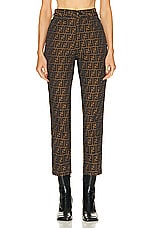 FWRD Renew Fendi Zucca Pant in Brown, view 1, click to view large image.