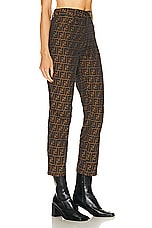 FWRD Renew Fendi Zucca Pant in Brown, view 2, click to view large image.