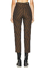 FWRD Renew Fendi Zucca Pant in Brown, view 3, click to view large image.