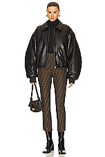 FWRD Renew Fendi Zucca Pant in Brown, view 4, click to view large image.