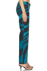 FWRD Renew Roberto Cavalli Shimmer Zebra Pant in Blue, view 3, click to view large image.