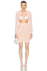FWRD Renew Chanel Cashmere Skirt in Pink, view 4, click to view large image.