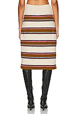 FWRD Renew Chanel Striped Knit Skirt in Beige & Brown, view 3, click to view large image.
